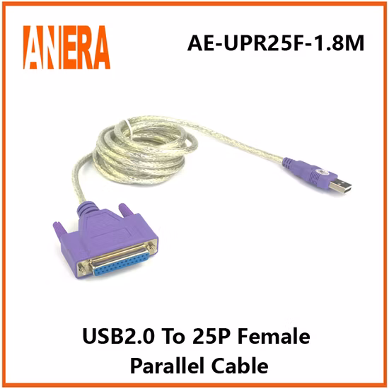 Ae-Upr25f-1m Parallel Printer Cable USB 2.0 Male to 25 Pin dB25 Female Printer Cable
