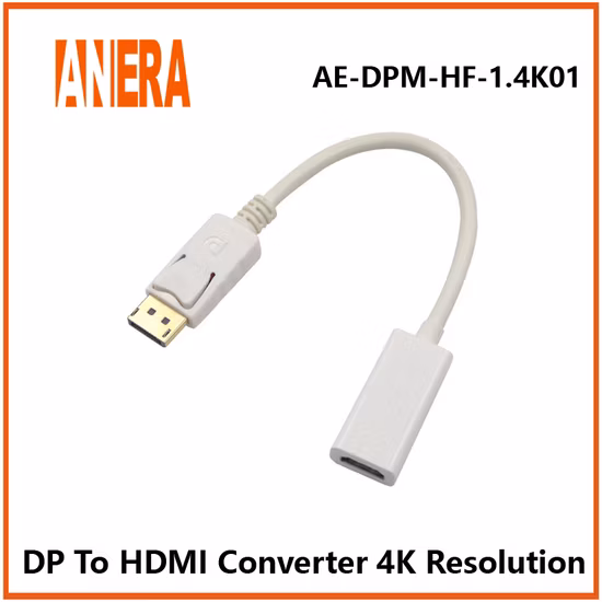 Anera Hot Sale 4K Dp Display to HDMI Converter Video Audio Adapter Converter Cable